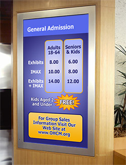 Admission Digital Signage